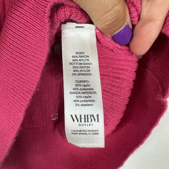 NWT White House Black Market Elbow Sleeve VNeck Pullover Sweater Carmine #WHBM19 - Picture 5 of 9